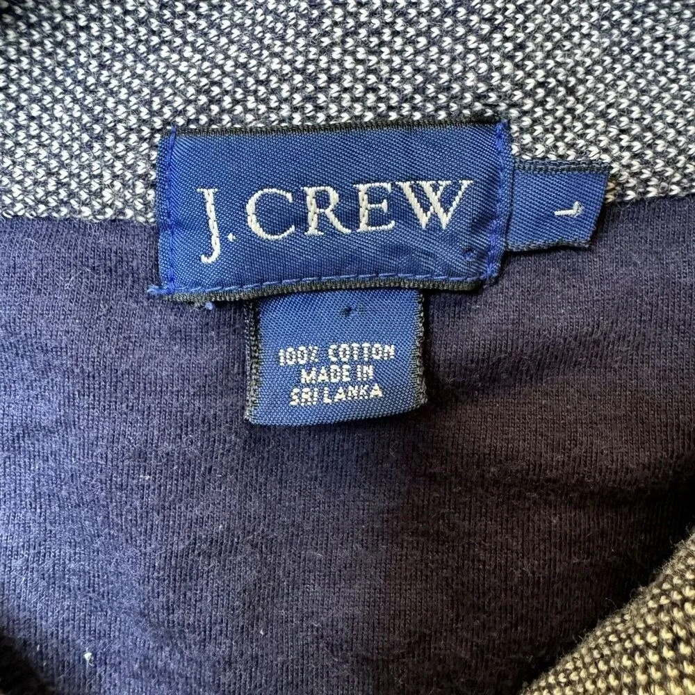 J.Crew Polo Shirt Men L Blue Pique Knit‎ Pocket Short Sleeve Cotton Casual Top